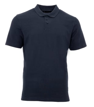 Basic pique, unisex, mørk marine, kort erm