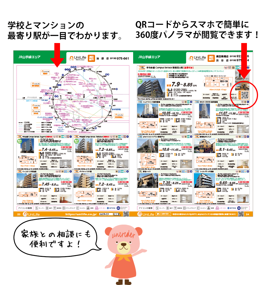 おすすめのマンション資料も同封します