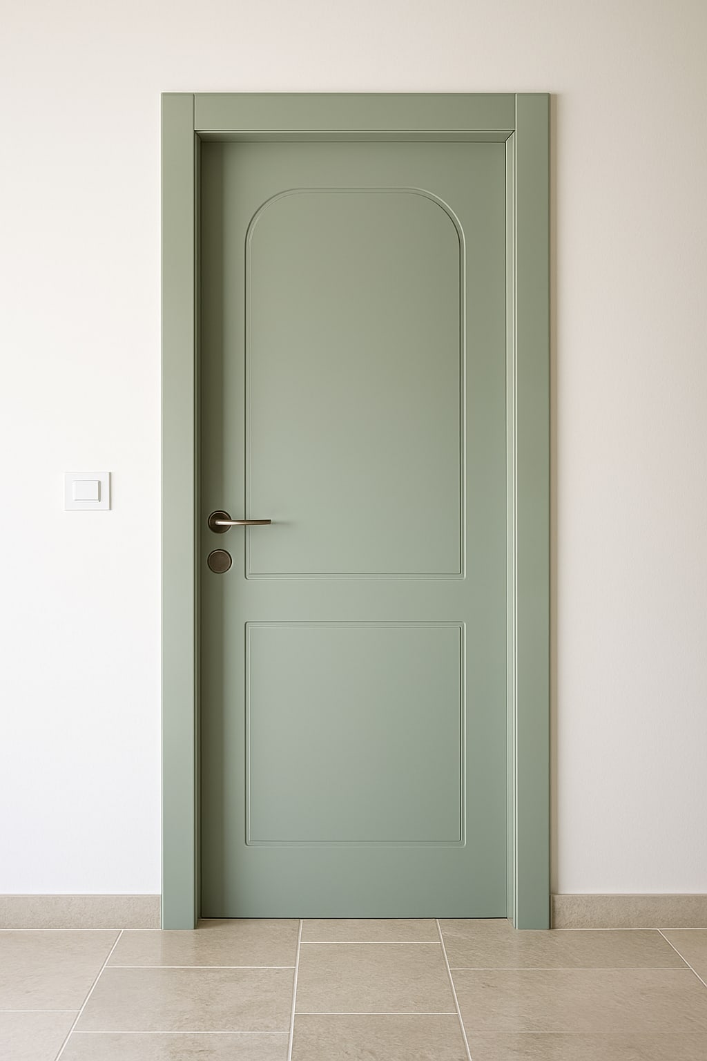 דלת פנים בצבע ירוק מאט