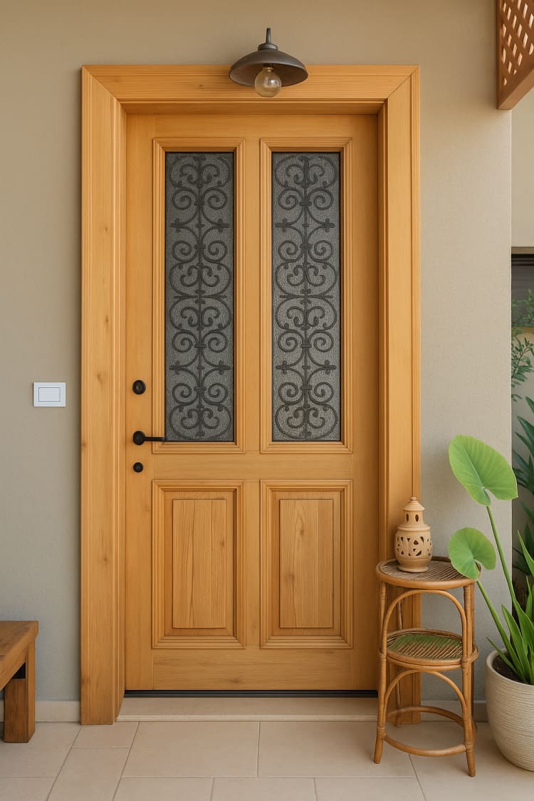 דלת כניסה מעץ מלא