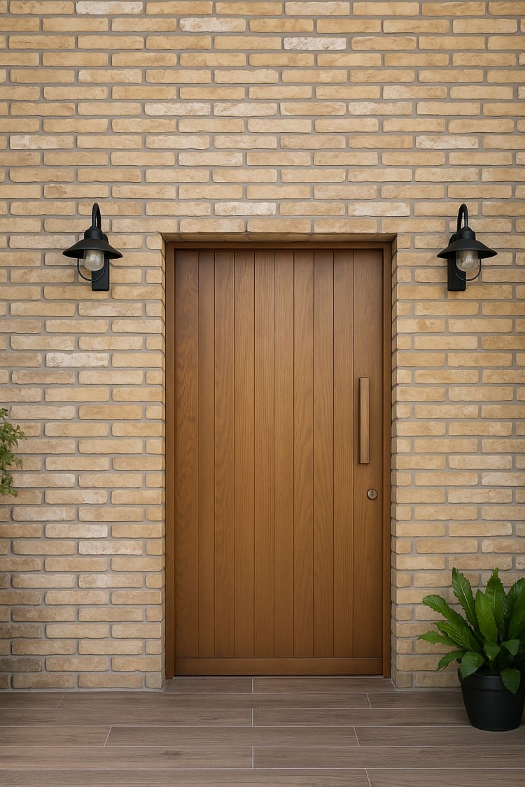 דלת כניסה מעץ מלא