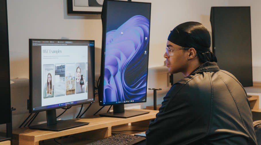 Image of a student working on a computer
