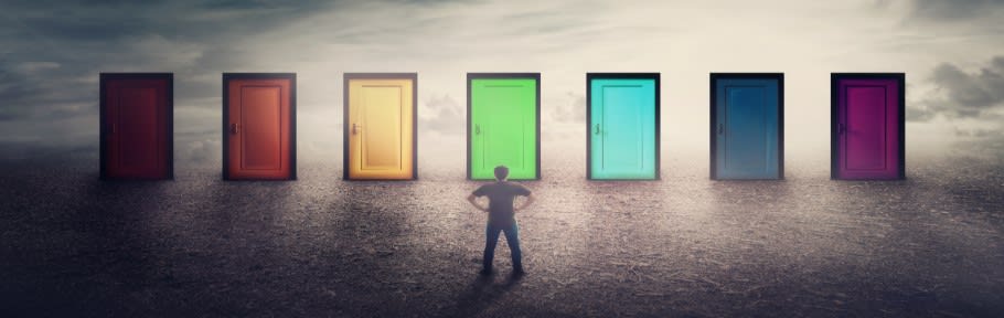 An image of a student considering different career routes An image of a student considering different career routes