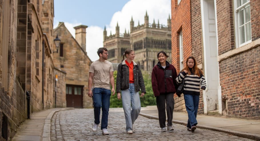 Students walking at the University of Durham