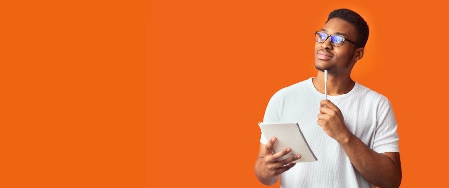 Image of a student thinking about their university choices Image of a student thinking about their university choices