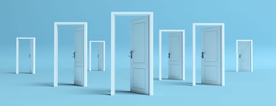 Image of open doors to show future opportunities