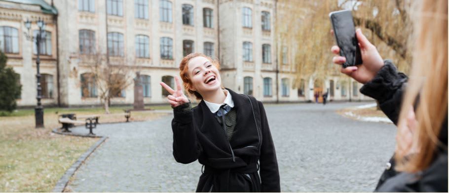 image of a student on a university campus