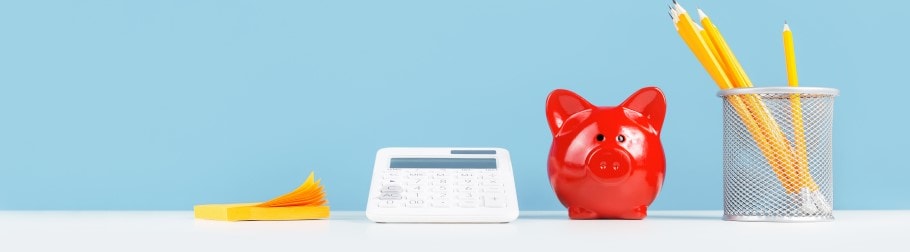 Image of items on a students desk in university accommodation