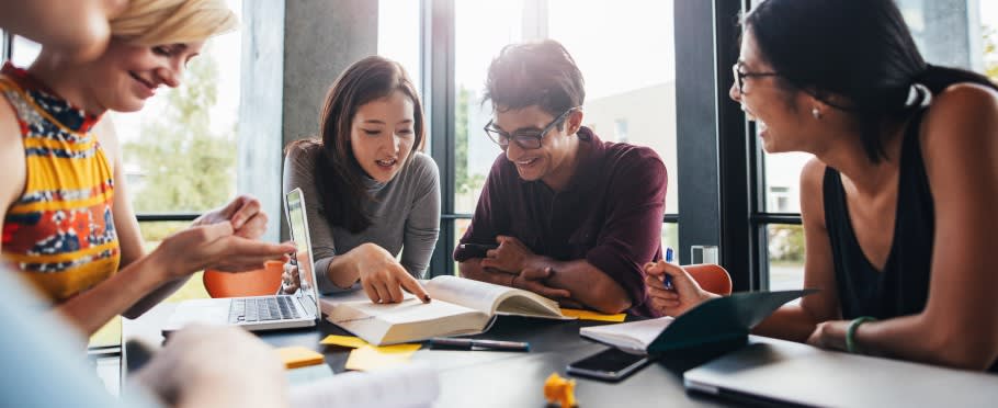 Image of a group of students studying together