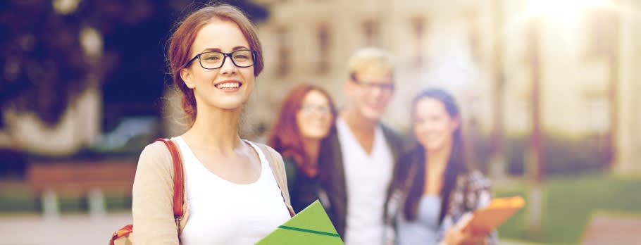 Image of a student on a university campus