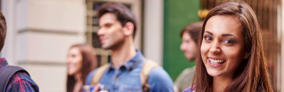 Image of a student attending a UCAS exhibition