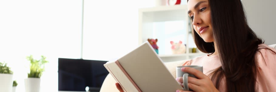 An image of a student researching universities