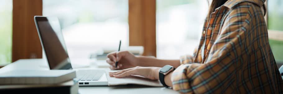 Image of a student working on a university personal statement Image of a student working on a university personal statement