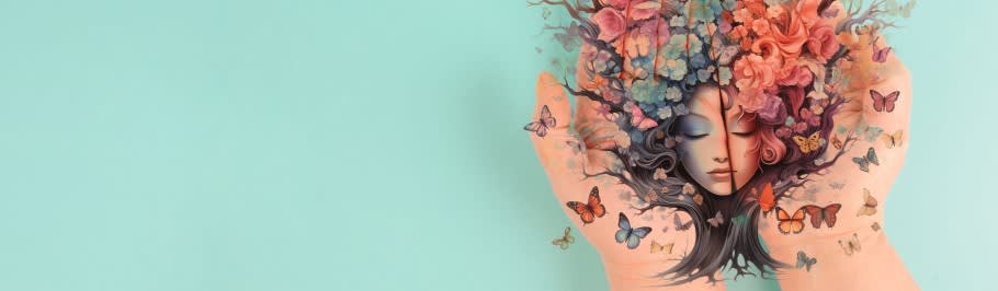 Image of a student holding hands out and thinking about their future Image of a student holding hands out and thinking about their future