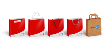 Buste e shoppers in plastica con manici in corda fustellati