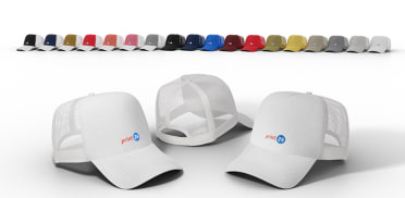 Casquette de baseball blanche en maille filet de couleur unie