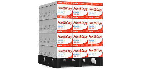 print24 printerpapier – pallet met 60 dozen van 2500 vellen, totaal 150000 vellen voor professioneel printen in grote volumes op kantoor en thuis