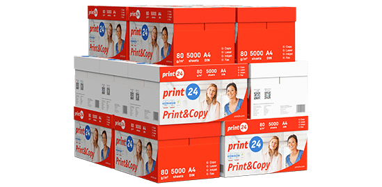 print24 Druckerpapier – 14er Set Doppelboxen mit 70000 Blatt für professionelle Großmengen-Druckqualität im Büro und Homeoffice