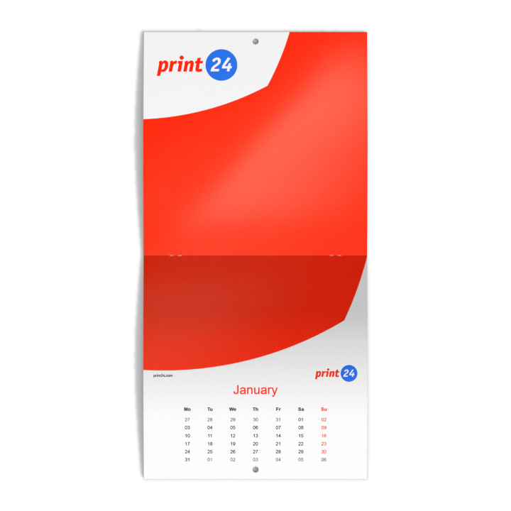 Affordable printing of wall calendars with staple binding at print24