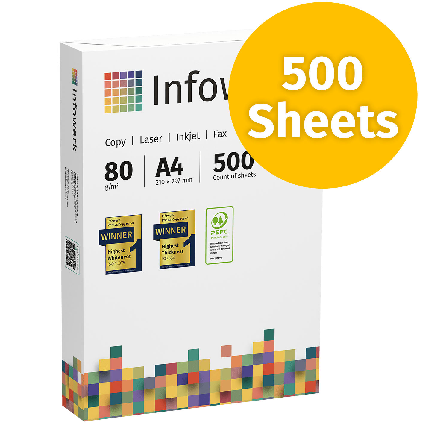 A4 printer paper, 80 g/m², 500 sheets - high-quality and versatile paper for sharp printouts. Ideal for office, home, and professional use.