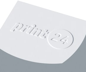 Section of a print template with blind embossing of the print24 logo