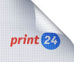 Banner komad izrađen od mreže, presavijeni kut pokazuje strukturu materijala.