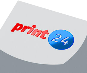 Nyomtatási sablon részlete domborlakkal a print24 logón