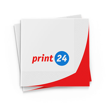 Serviettes superposées, avec motif print24, adaptées aux événements, fêtes et à l'hôtellerie.