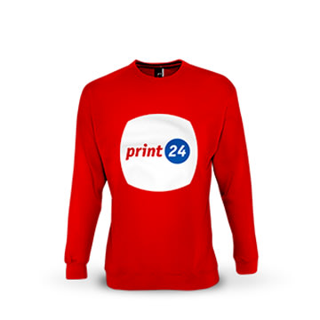 Langarmshirts mit print24-Logo in einem weißen Oval auf der Vorderseite. Ideal für personalisierte Drucke und Firmenbekleidung.