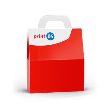 Produktbilde: Veskeboks med håndtak og print24-logo, ideell for reklameformål.