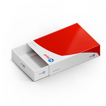 Product image: Insert boxes with red lid in drawer design, opened, on a white background.