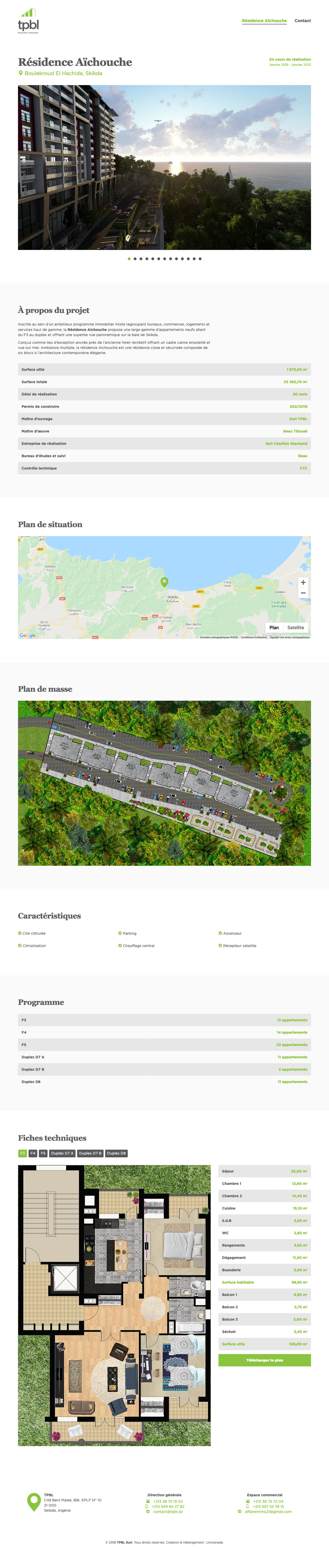 Capture d’écran complète d’une page du site web de TPBL, montrant sa structure et son contenu.