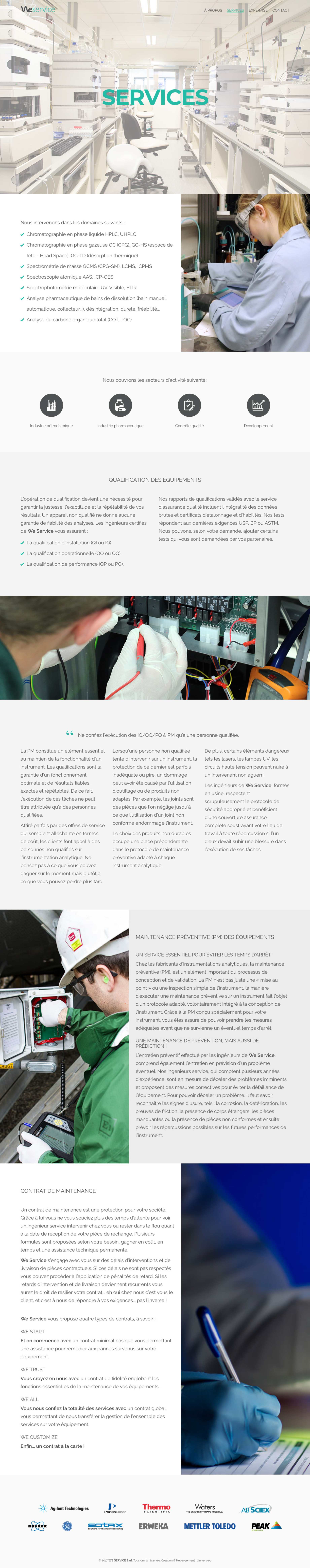 Capture d’écran complète d’une page du site web de We Service, montrant sa structure et son contenu.
