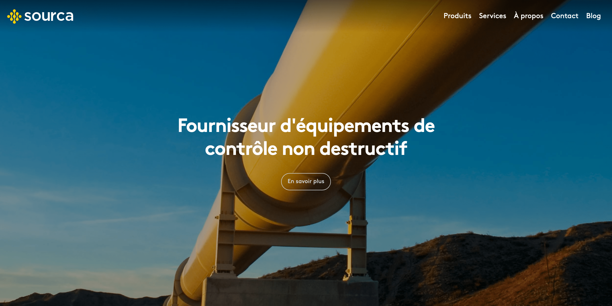 Bannière du site web de Sourça Algérie, montrant notamment son logo et son menu de navigation.