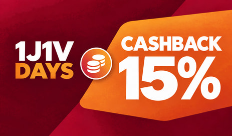 1J1V DAYS = CASHBACK 15%