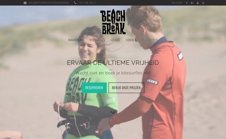 Kite Surf School Noordwijk home header