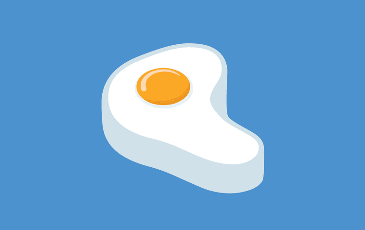 An illustration of an egg as a piece of beef