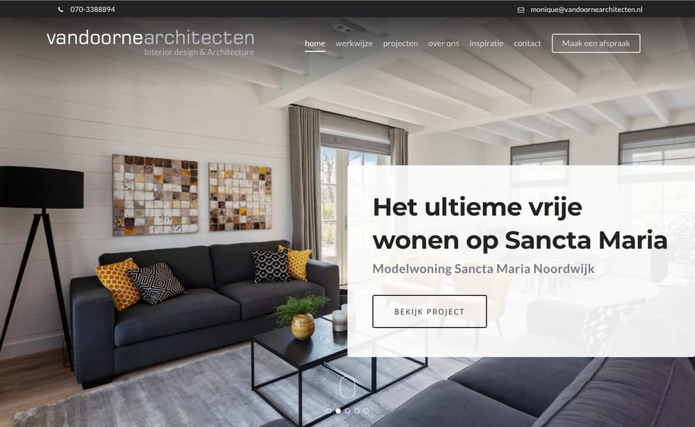 Homepage header of vandoornearchitecten