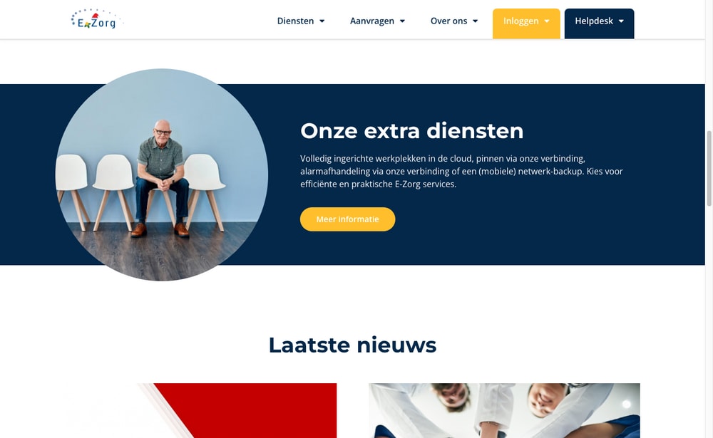 Extra services block on homepage of EZorg.nl