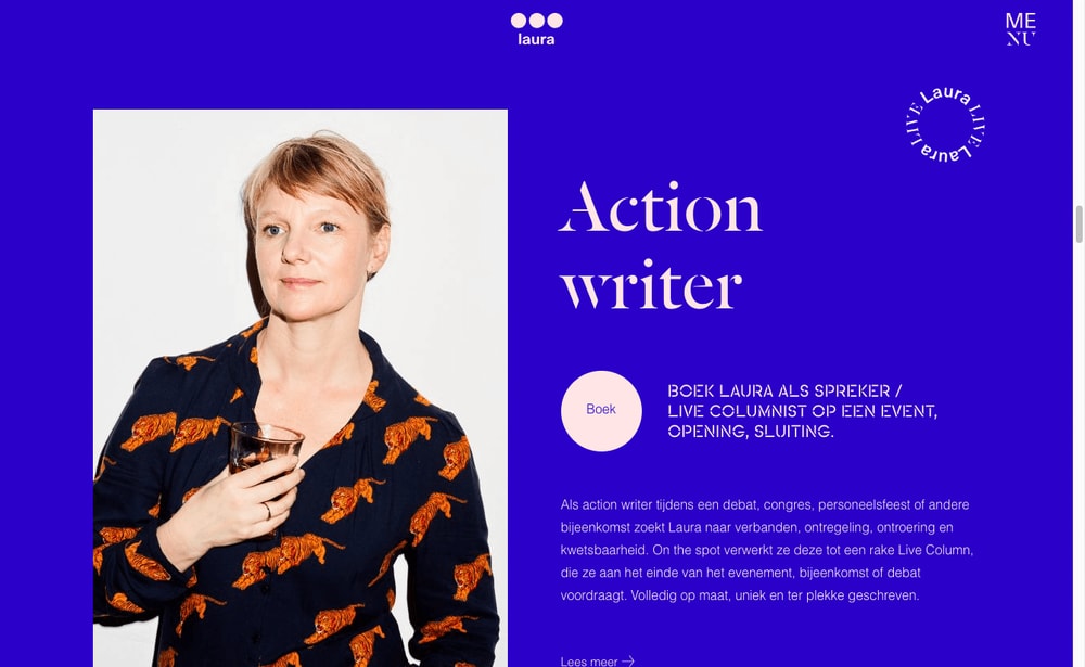 Action writer block on homepage