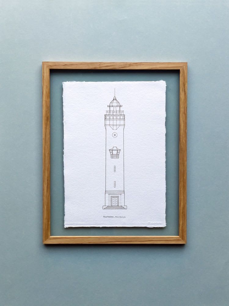 Drawing of the lighthouse in Noordwijk