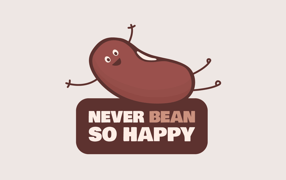 An illustration of a bean that really happy