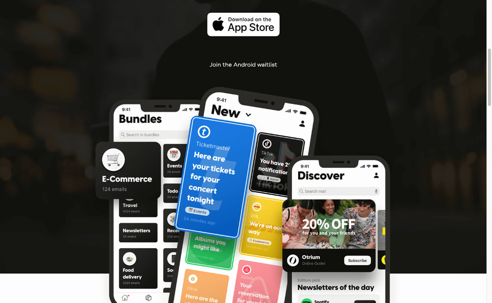 App visual on the homepage