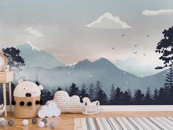 Kids Wallpaper Peel and Stick Self Adhesive Mountain Wall. picture 1