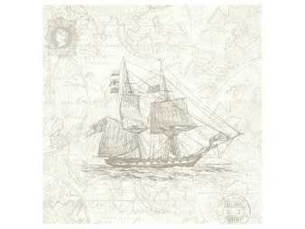 Oxford Explorer Travel Ship Tan Wallpaper. picture 1