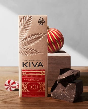 Peppermint Bark Dark Chocolate Kiva Bar by Kiva