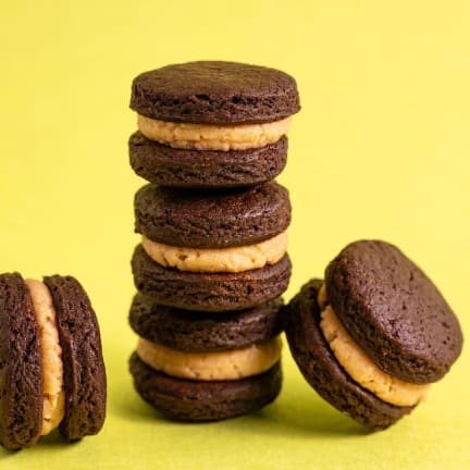 Chocolate & Peanut Butter Creme Sandwich Cookie by Jade & Jane