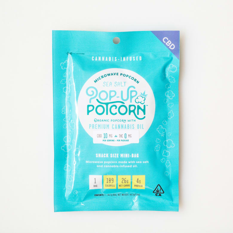 Sea Salt Microwave Popcorn CBD by Pop-Up Potcorn