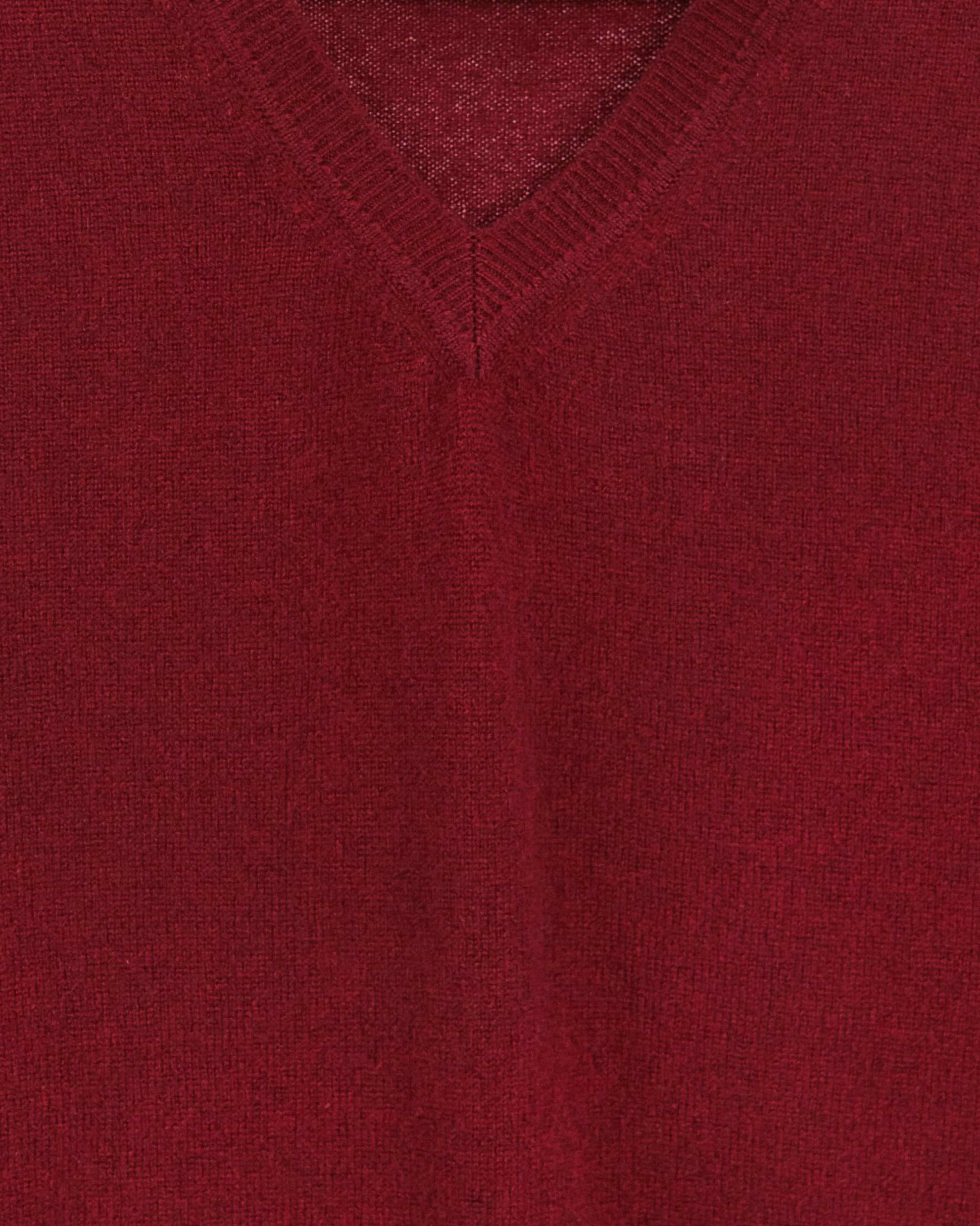 Close-up of soft cashmere jumper in red