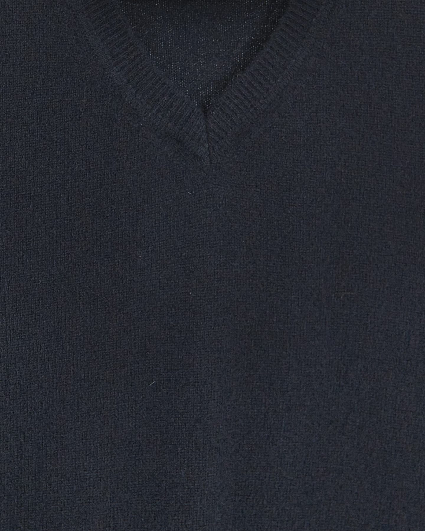 Close-up of soft cashmere jumper in black